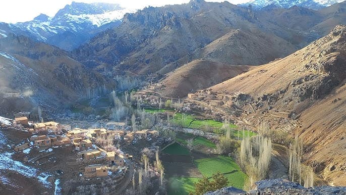 Hazara-landsby i Hazarajat-fjellene